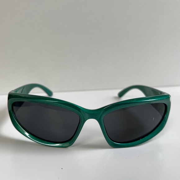unique sick y2k 2000s vintage style forest green surfer  sunglasses - Picture 5 of 6
